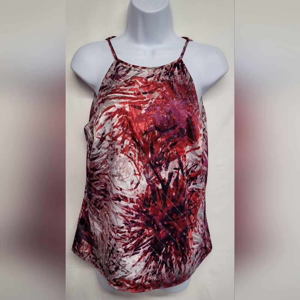 Ann Taylor Petite 6P Top Subtly Styled With Clear Sequins Spaghetti Strap Lined